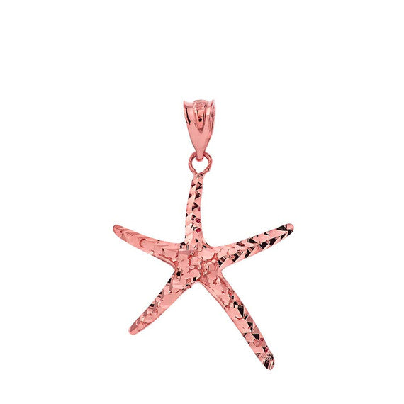 Gold Starfish Pendant Necklace (Available in Yellow/Rose/White)