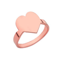 Gold Heart Shape Signet Ring (Available in Yellow/Rose/White Gold)