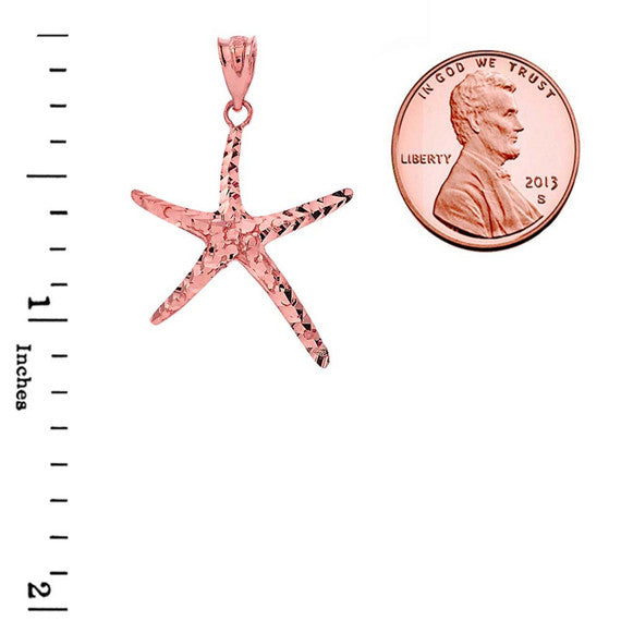 Gold Starfish Pendant Necklace (Available in Yellow/Rose/White)