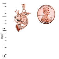 Gold King Fish Pendant Necklace(Available in Yellow/Rose/White)