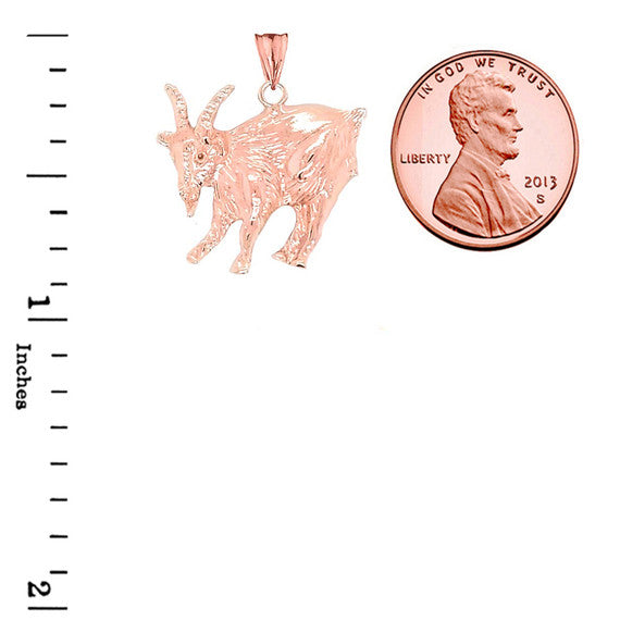 Gold Goat Pendant Necklace(Available in Yellow/Rose/White)