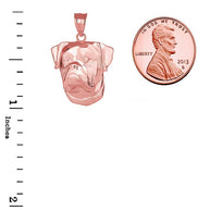 American Bulldog Head Pendant Necklace in Gold (Available in Yellow/Rose/White Gold)