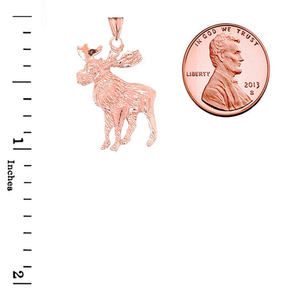 Moose Pendant Necklace In Gold (Yellow/Rose/White)