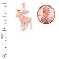 Moose Pendant Necklace In Gold (Yellow/Rose/White)