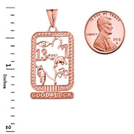 Solid Gold Ancient Egyptian Good Luck Cartouche Pendant (Available in Yellow/Rose/White Gold)