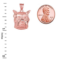 Boxer Dog Head Pendant Necklace in Gold (Available in Yellow/Rose/White Gold)