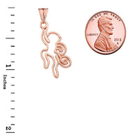 Open Cut Monkey Pendant Necklace In Gold (Yellow/Rose/White)