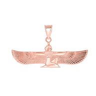 Gold Isis Egyptian Goddess of Magic And Healing Pendant Necklace (Available in Yellow/Rose/White Gold)