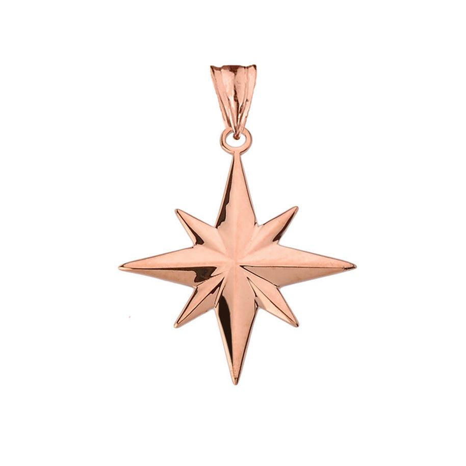 Solid Gold North Star Pendant Necklace (Available in Yellow/Rose/White Gold)
