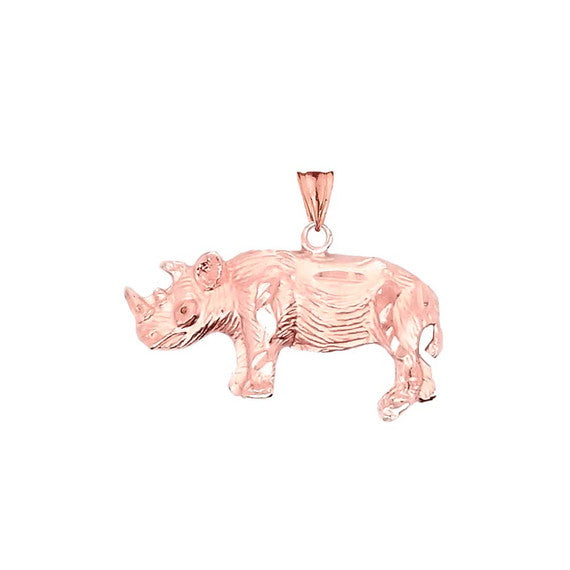 Rhino Pendant Necklace In Gold (Yellow/Rose/White)