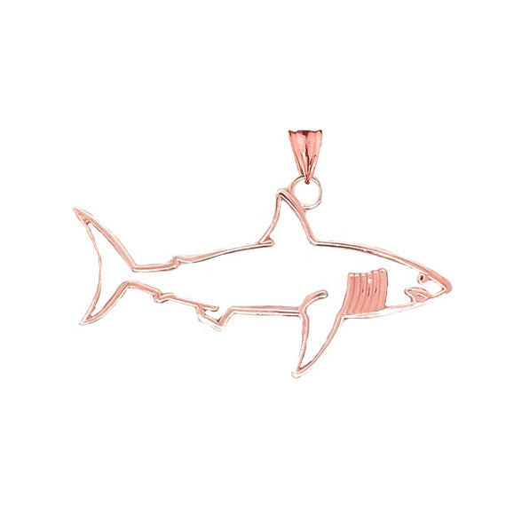 Shark Cut Out Pendant Necklace In Gold (Yellow/Rose/White)