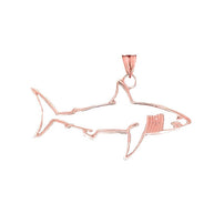 Shark Cut Out Pendant Necklace In Gold (Yellow/Rose/White)