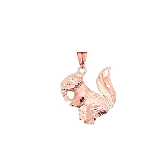 Squirrel Pendant Necklace In Gold (Yellow/Rose/White)