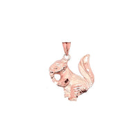 Squirrel Pendant Necklace In Gold (Yellow/Rose/White)