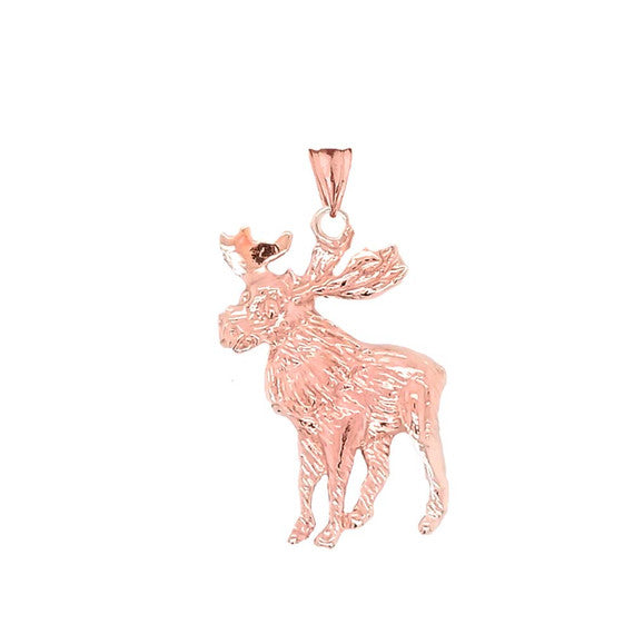 Moose Pendant Necklace In Gold (Yellow/Rose/White)
