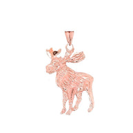 Moose Pendant Necklace In Gold (Yellow/Rose/White)