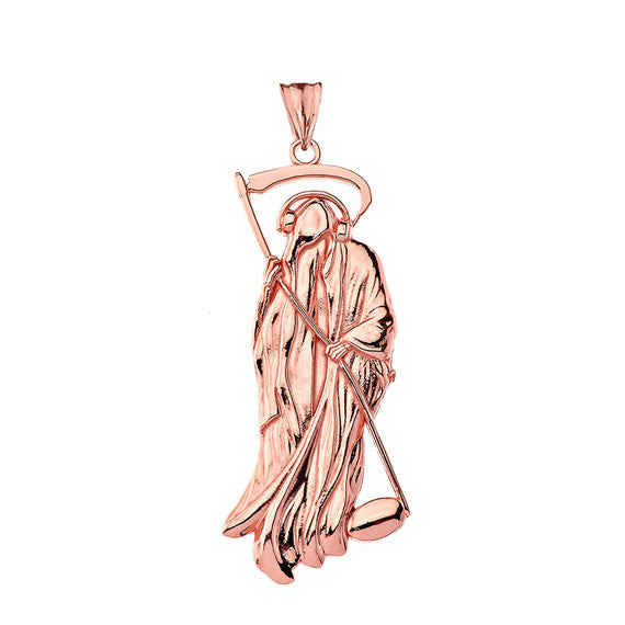 Musical Grim Reaper Pendant Necklace in Gold (Yellow/Rose/White)