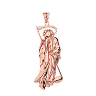 Musical Grim Reaper Pendant Necklace in Gold (Yellow/Rose/White)