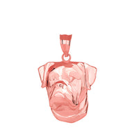 American Bulldog Head Pendant Necklace in Gold (Available in Yellow/Rose/White Gold)