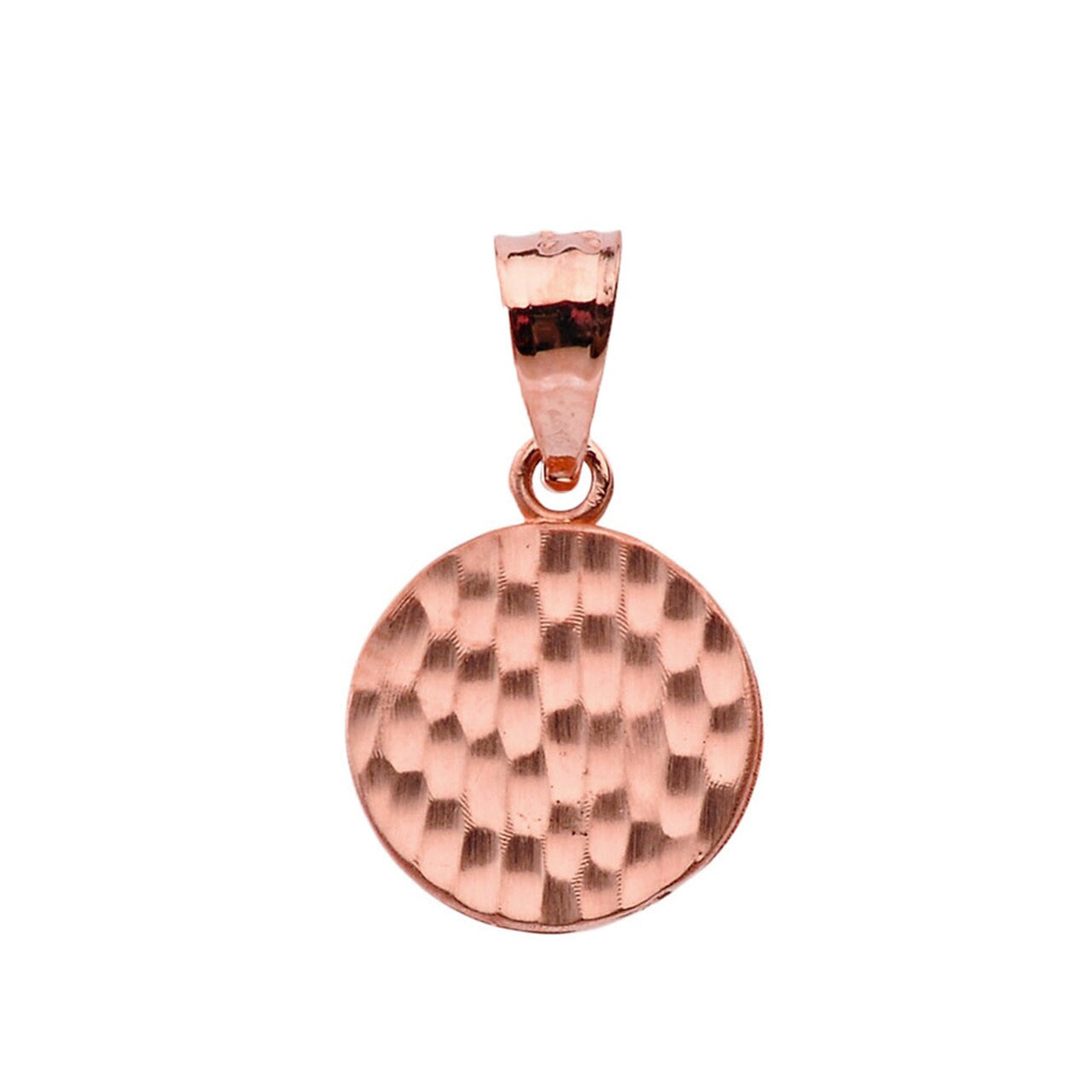 Hammered Gold Medallion Necklace (Available in Yellow Gold, Rose Gold, White Gold)