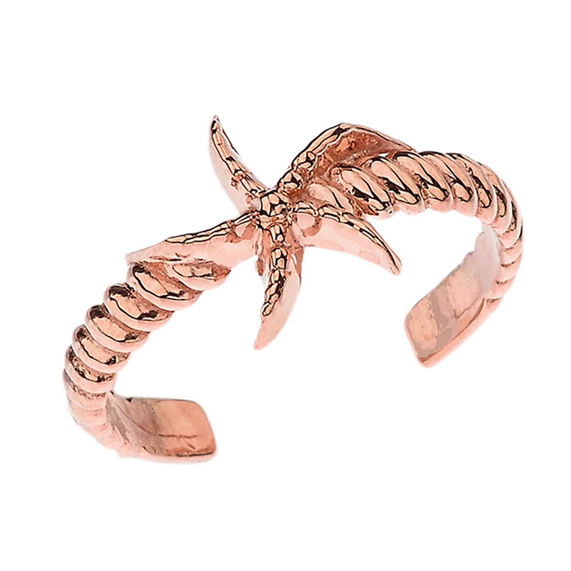 Gold Starfish Rope Toe Ring (Available in Yellow/Rose/White Gold)