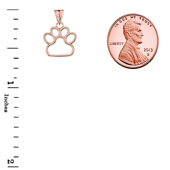 Gold Dainty Dog Paw Print Pendant Necklace (Available in Yellow/Rose/White) (0.66'')