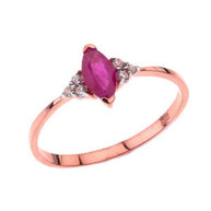 Unique Genuine Stone Marquise Promise/Proposal Ring in Gold (Available in Yellow/Rose/White Gold)
