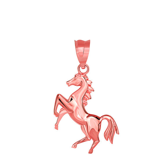 Gold Horse Stallion Pendant Necklace (Available in Yellow/Rose/White Gold)
