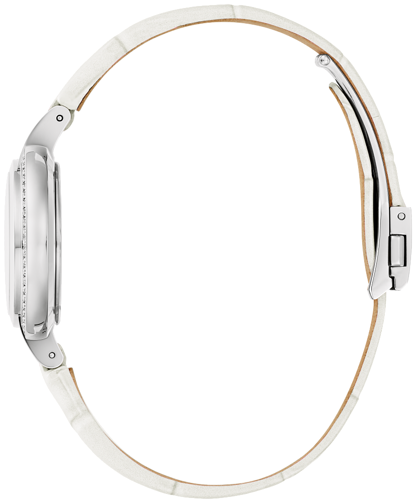 Bulova 96R254 Rubaiyat Winter White Dial Leather Ladies Watch