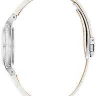 Bulova 96R254 Rubaiyat Winter White Dial Leather Ladies Watch