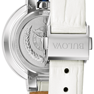 Bulova 96R254 Rubaiyat Winter White Dial Leather Ladies Watch