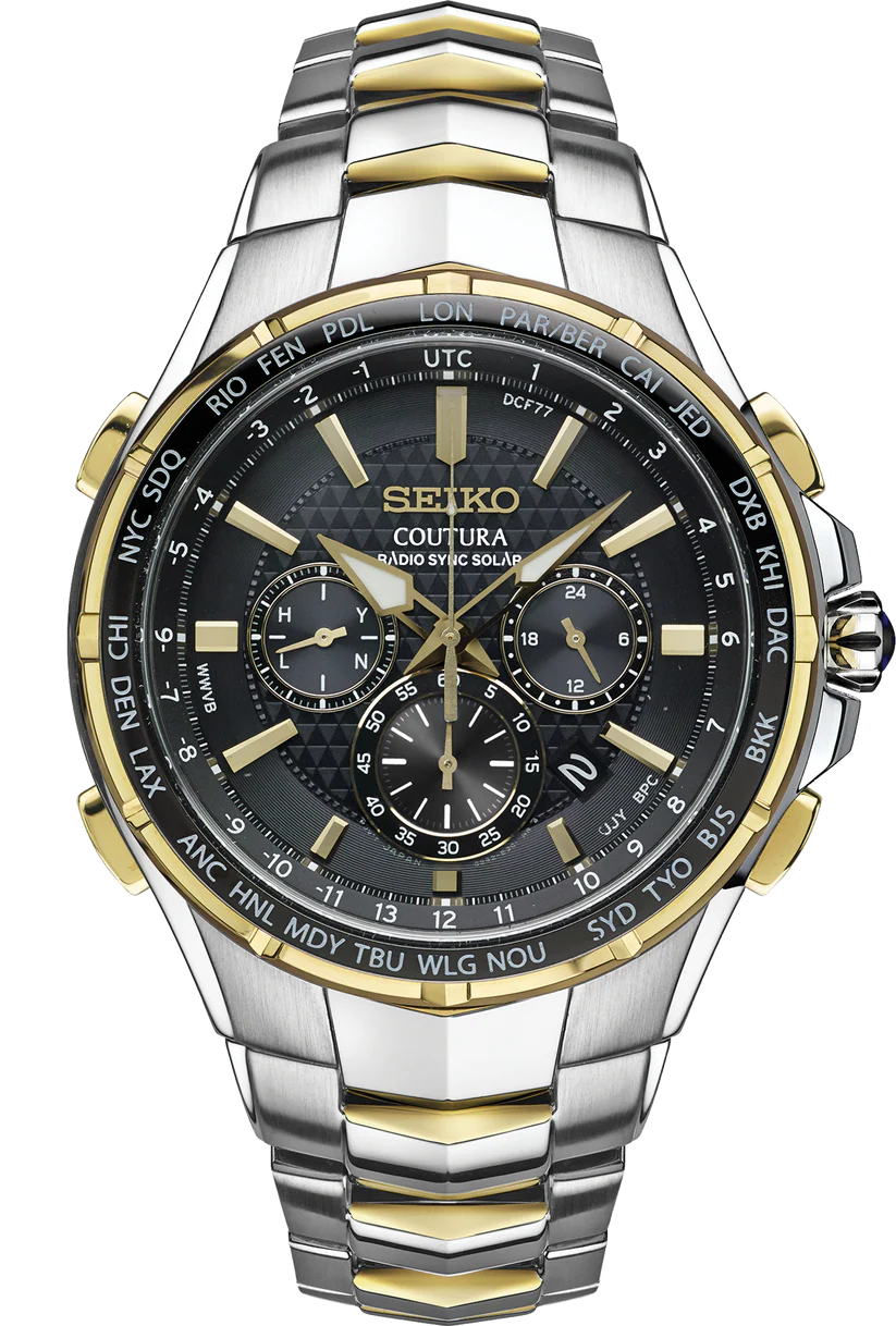 SSG010 Seiko Solar Coutura Radio Chronograph Black Dial Men's Watch