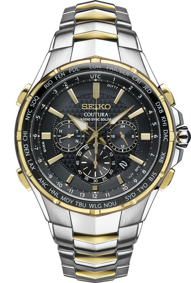 SSG010 Seiko Solar Coutura Radio Chronograph Black Dial Men's Watch
