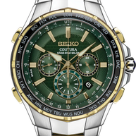SSG022 Seiko Coutura Radio Sync Solar Chronograph Two-Tone Mens Watch