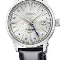 Seiko Presage SSK049 Cocktail Time GMT Automatic Silver Dial Men’s Watch