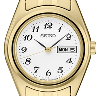 Seiko SUR440 Essentials Quartz White Dial Gold-Tone Ladies Watch
