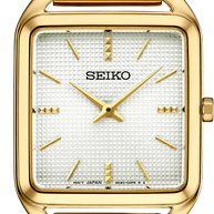Seiko SWR078 Presage Quartz White Dial bracelet Gold finish Women's Watch