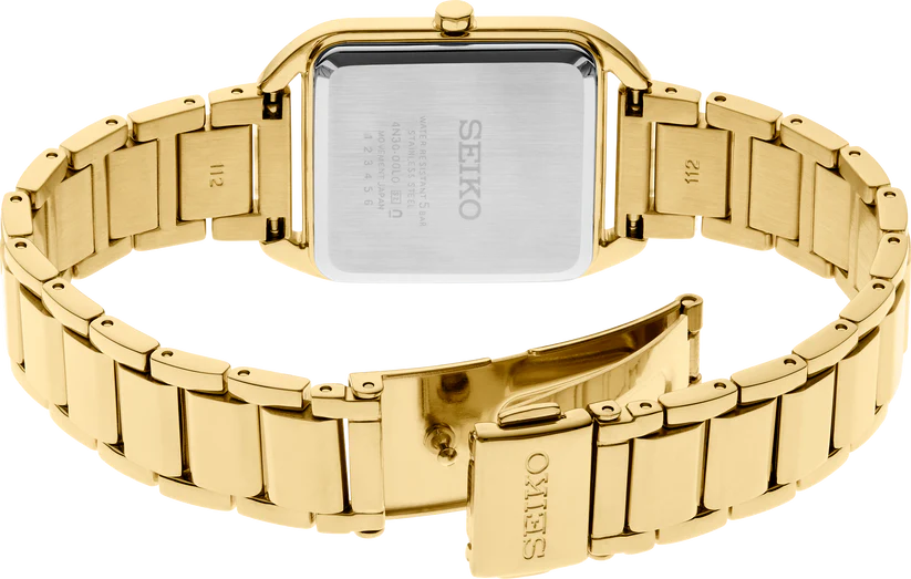 Seiko SWR078 Presage Quartz White Dial bracelet Gold finish Women's Watch