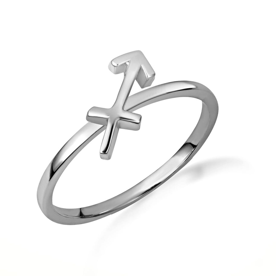 .925 Sterling Silver Personalized Zodiac Sign Band Ring