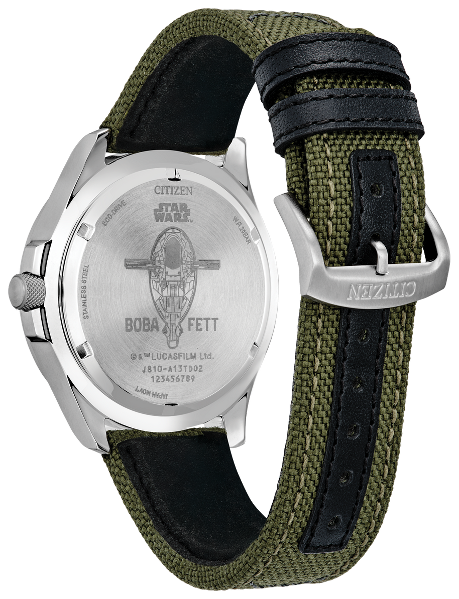 Citizen AW1418-06W Star Wars Boba Fett Eco-Drive Green Dial Men's Watch