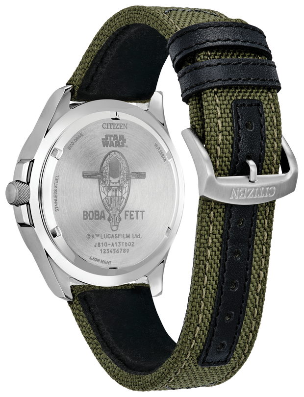 Citizen AW1418-06W Star Wars Boba Fett Eco-Drive Green Dial Men's Watch