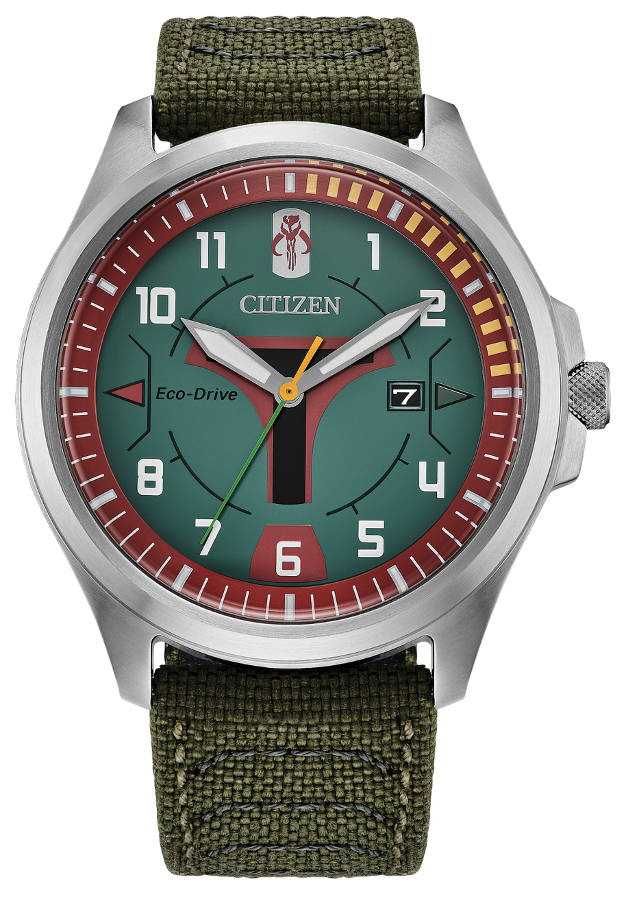 Citizen AW1418-06W Star Wars Boba Fett Eco-Drive Green Dial Men's Watch