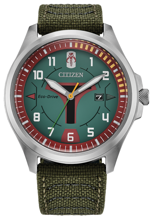 Citizen AW1418-06W Star Wars Boba Fett Eco-Drive Green Dial Men's Watch