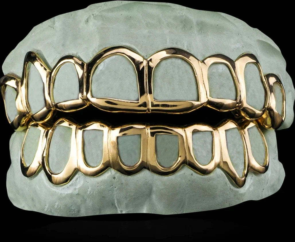 Custom Open Face Gold Grillz.