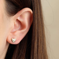 14K Gold Heart Earrings