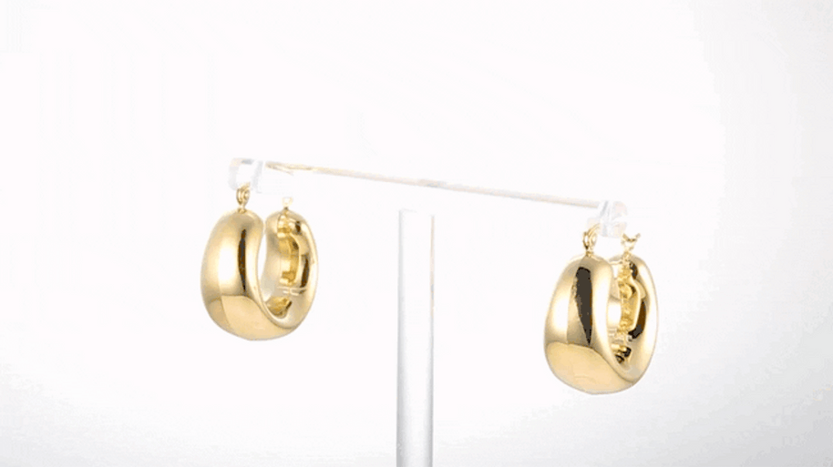 Yellow Gold Bold Tube Hoop Earrings (Available in Small/Large)