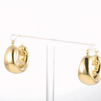 Yellow Gold Bold Tube Hoop Earrings (Available in Small/Large)