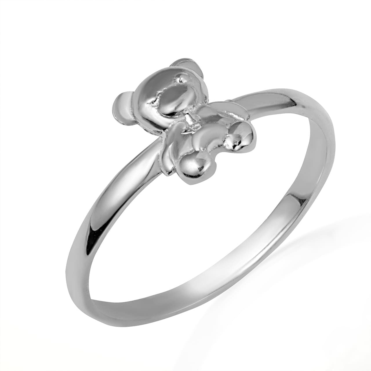 .925 Sterling Silver Teddy Bear Toy Ring