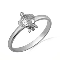.925 Sterling Silver Marine Sea Turtle Ring