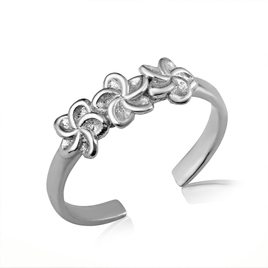 Gold Hawaiian Plumeria Flower Toe Ring (Available in Yellow/Rose/White Gold)